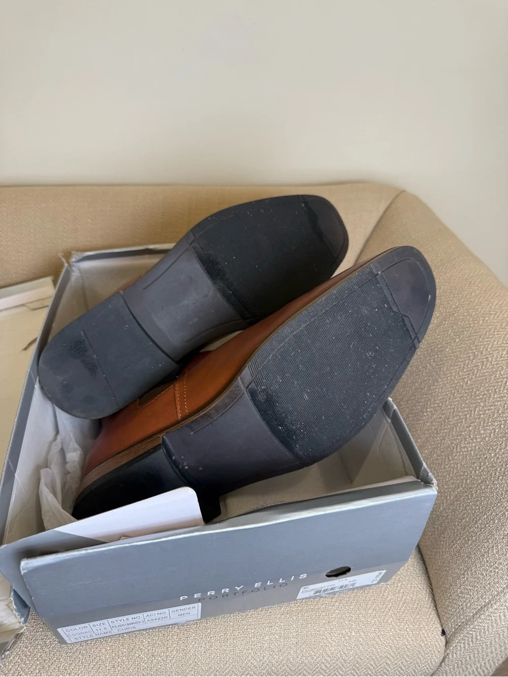 Perry Ellis Men's Chelsea Boots in Cognac Brown - Sleek Slip-On Dress Boots